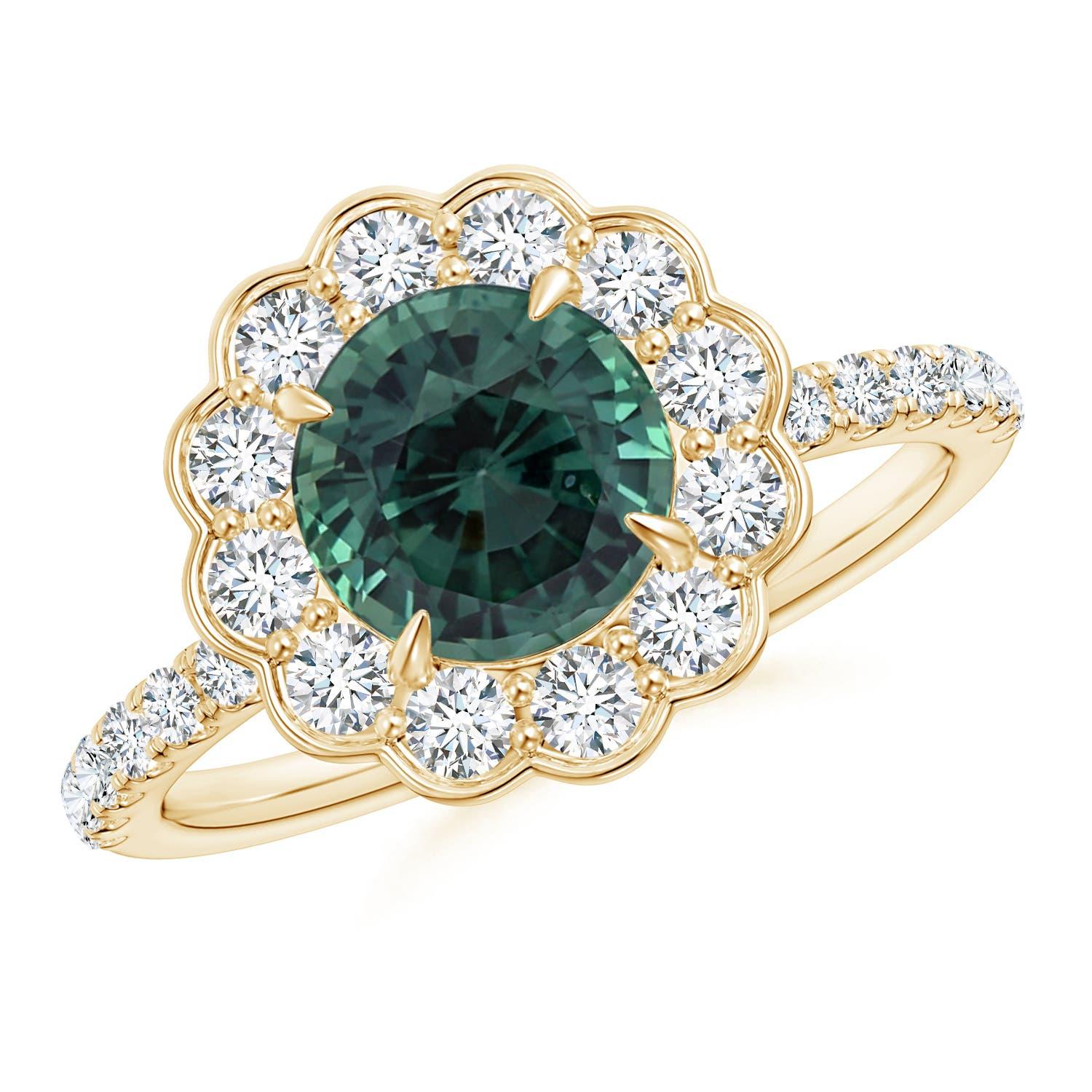 Anello con fiore di zaffiro Montana Angara Nature certificato GIA in oro massiccio 14 carati in vendita 2