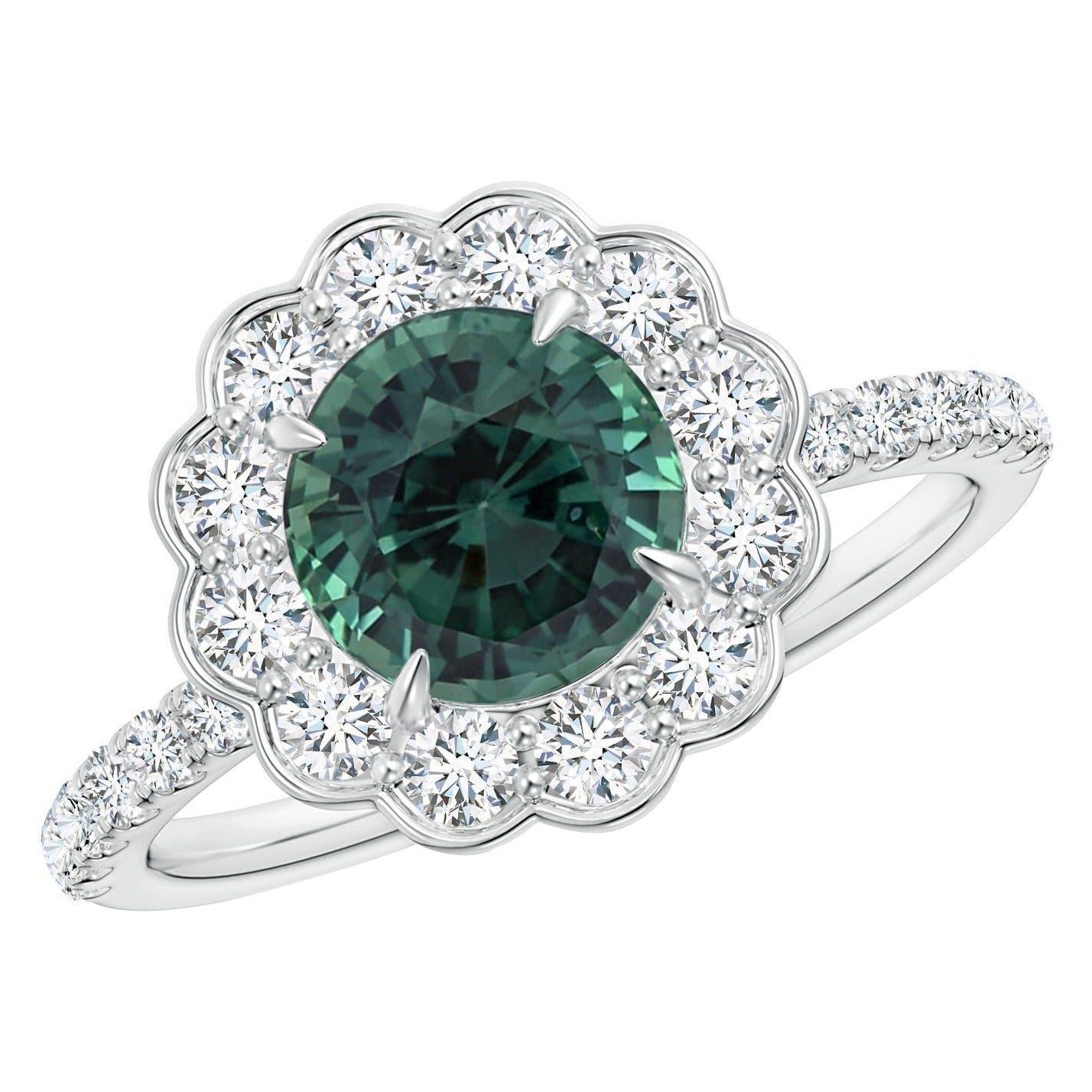 Anello con fiore di zaffiro Montana Angara Nature certificato GIA in oro massiccio 14 carati in vendita