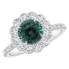 Anello con fiore di zaffiro Montana Angara Nature certificato GIA in oro massiccio 14 carati