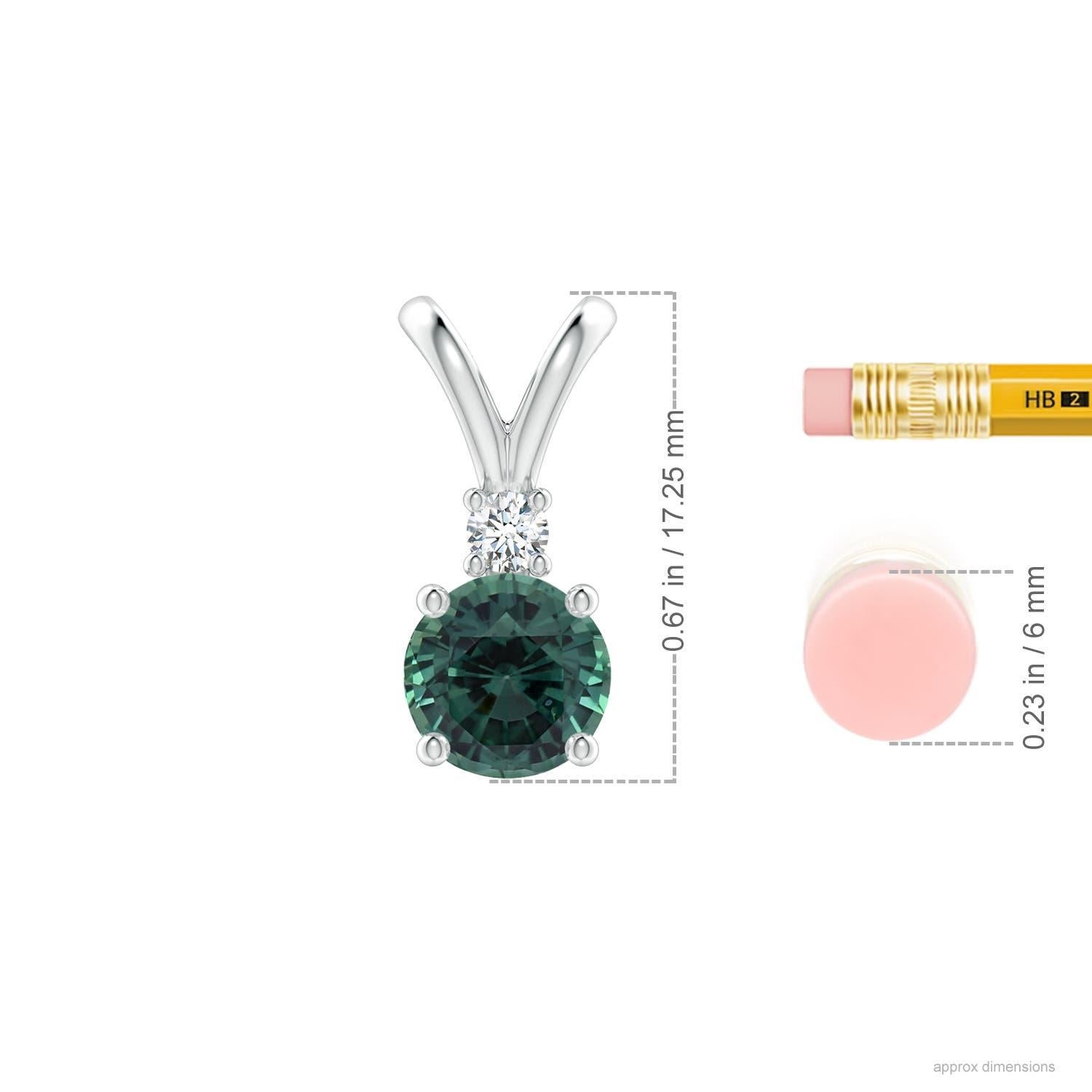 Pendentif solitaire en or 14K avec saphir de Montana certifié GIA et de couleur sarcelle naturelle Angara Neuf - En vente à Los Angeles, CA
