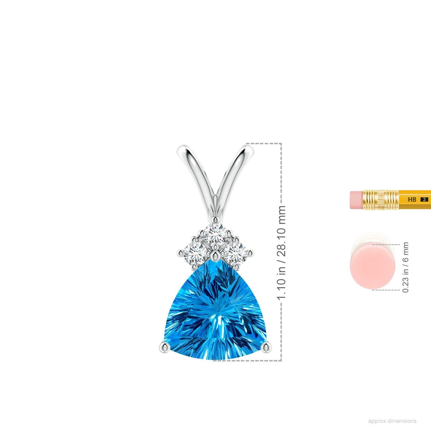 Angara Natural GIA zertifiziert Billion 10,61 ct Schweizer Blau Topas Anhänger 14K Gold im Zustand „Neu“ im Angebot in Los Angeles, CA