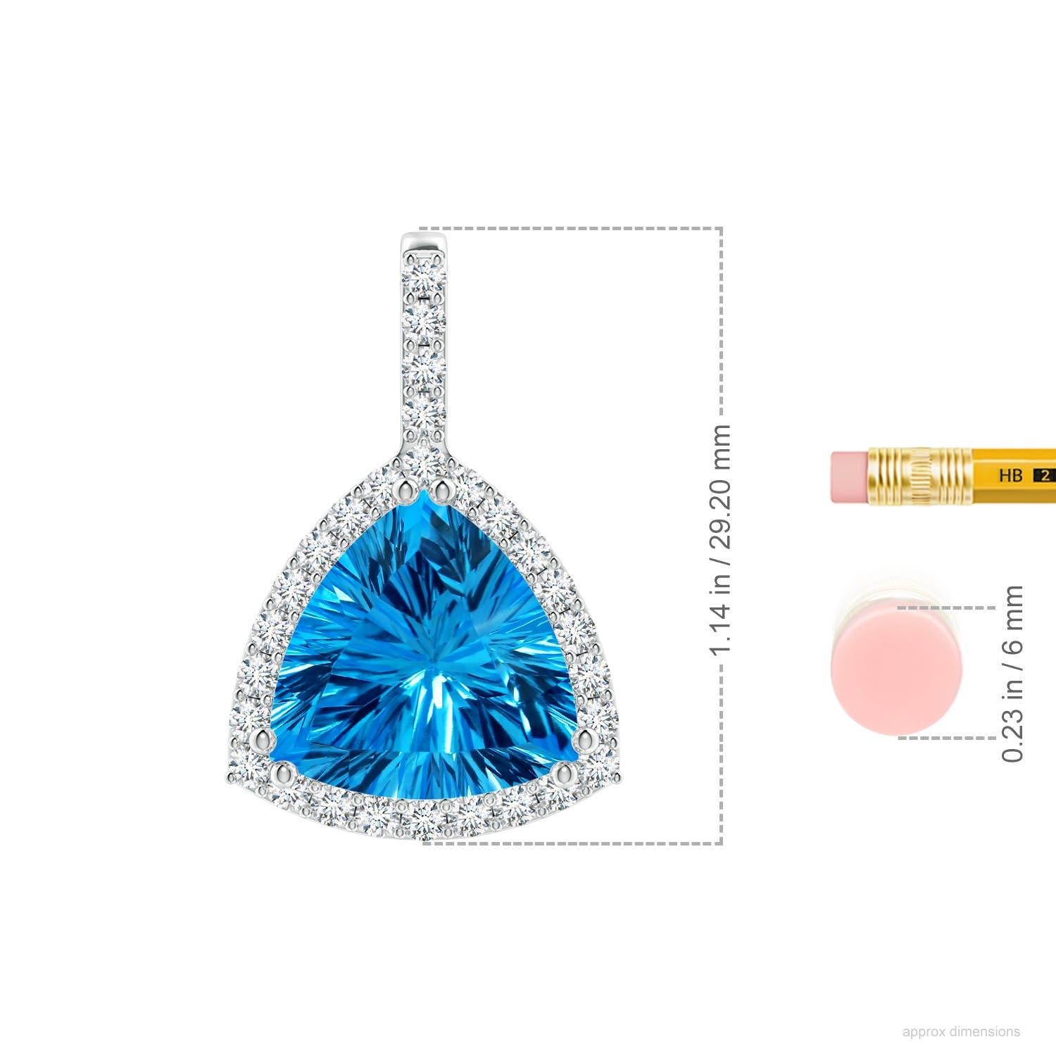 Ciondolo di Topazio Blu Svizzero di Angara Nature certificato GIA Trillion da 10,61 carati in oro 14K In condizioni Nuovo in vendita a Los Angeles, CA