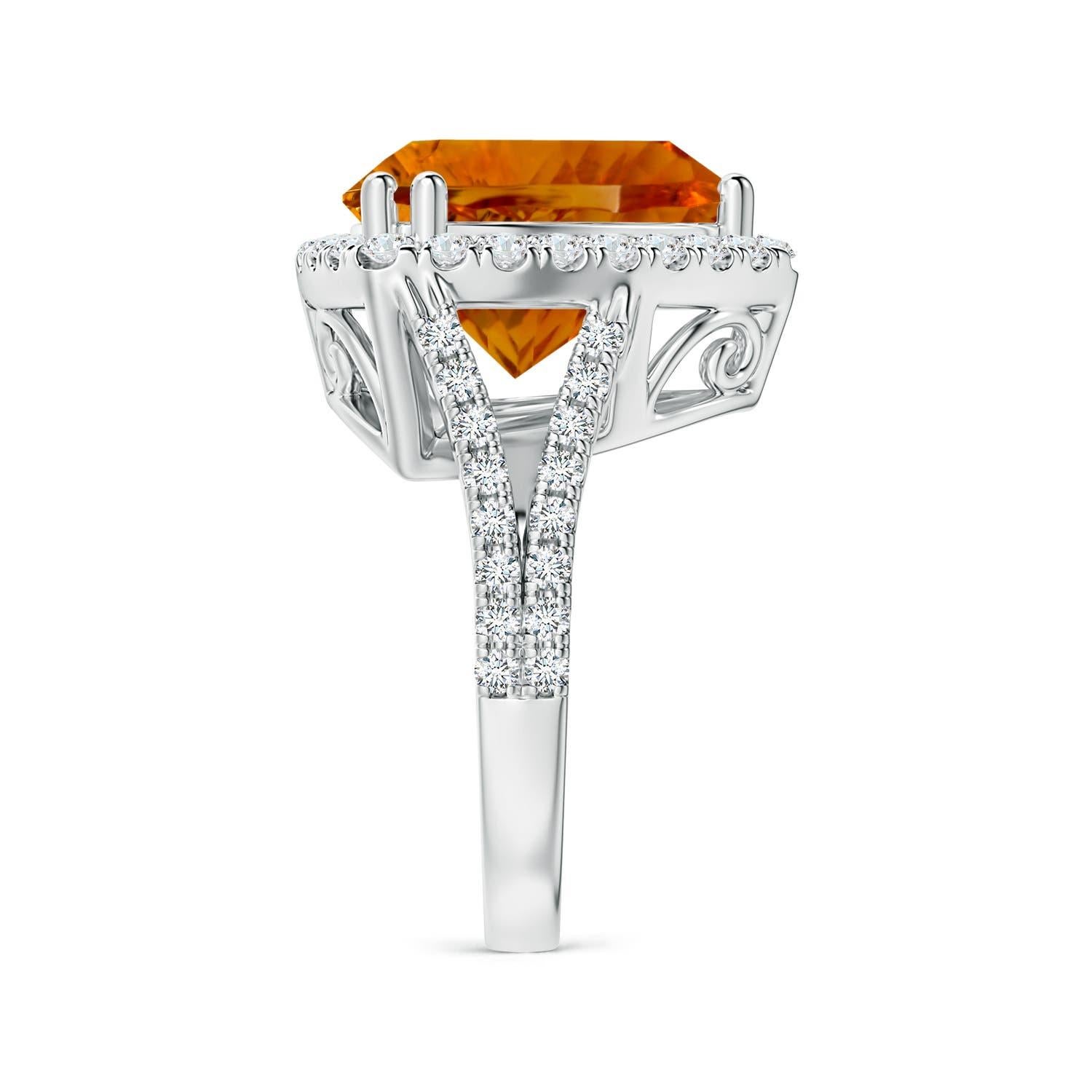 Angara Anillo de Cóctel de Citrino Trillón Natural Certificado GIA de 8,32 ct en Oro de 14K en Nuevo estado para la venta en Los Angeles, CA