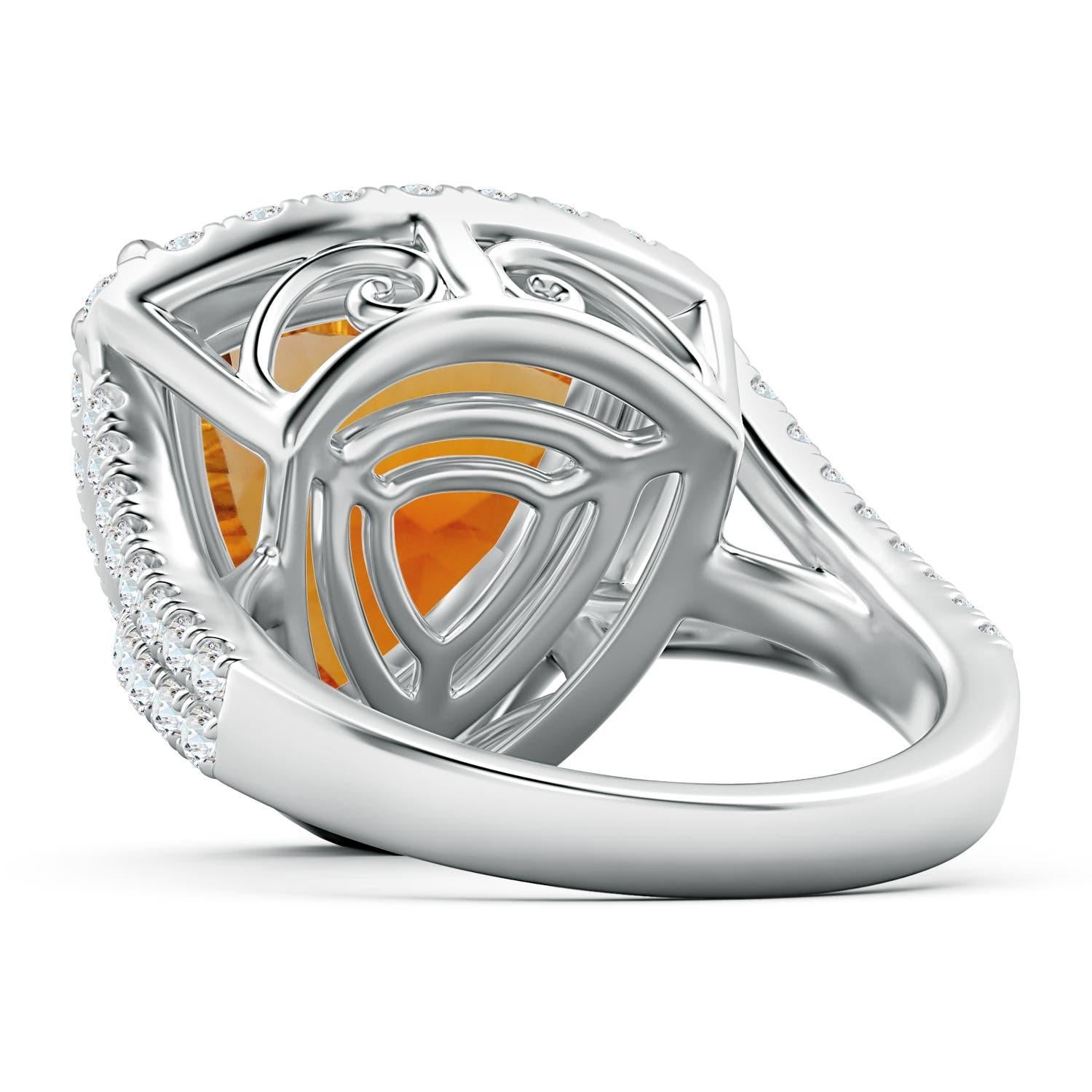 De las mujeres Angara Anillo de Cóctel de Citrino Trillón Natural Certificado GIA de 8,32 ct en Oro de 14K en venta