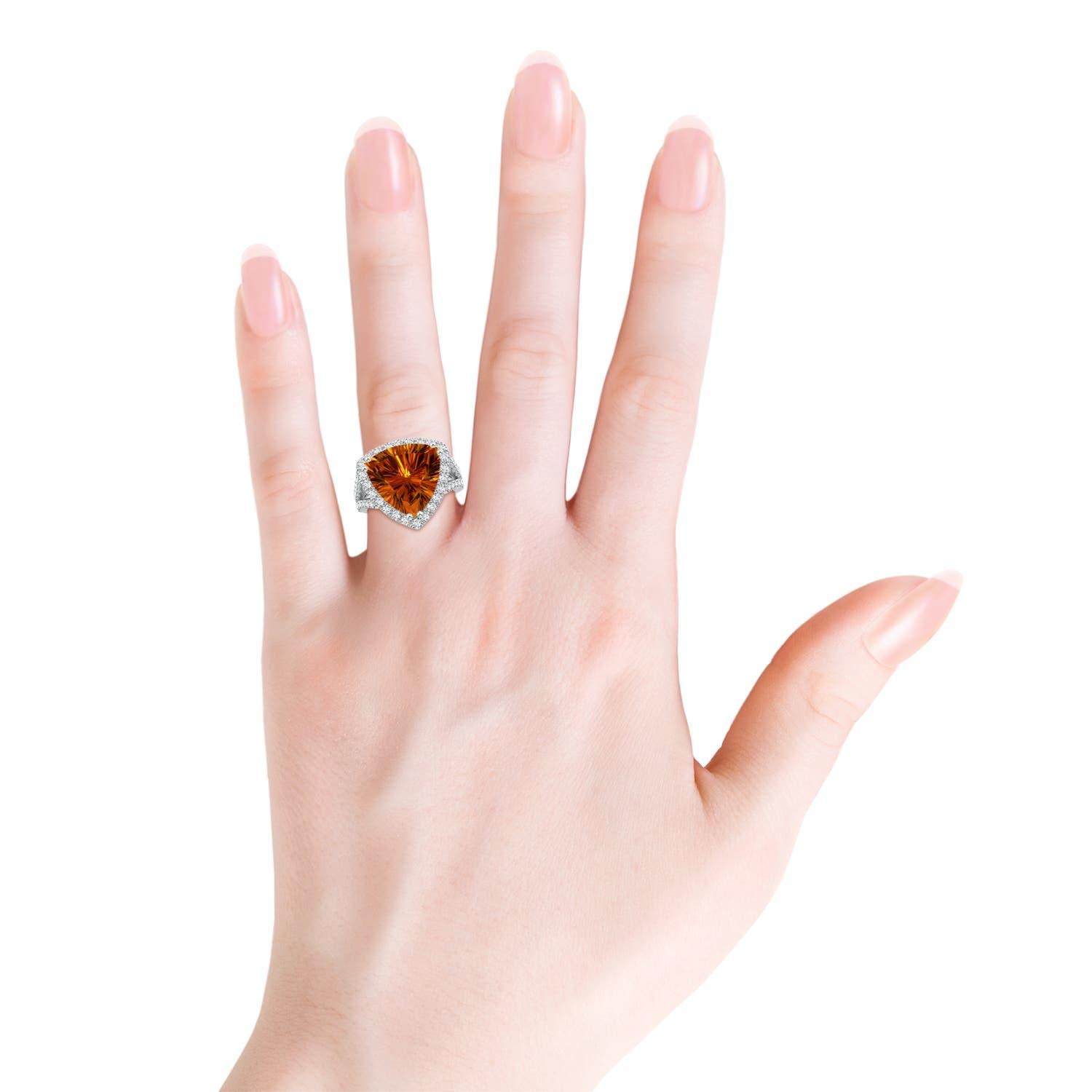 Angara Anillo de Cóctel de Citrino Trillón Natural Certificado GIA de 8,32 ct en Oro de 14K en venta 1