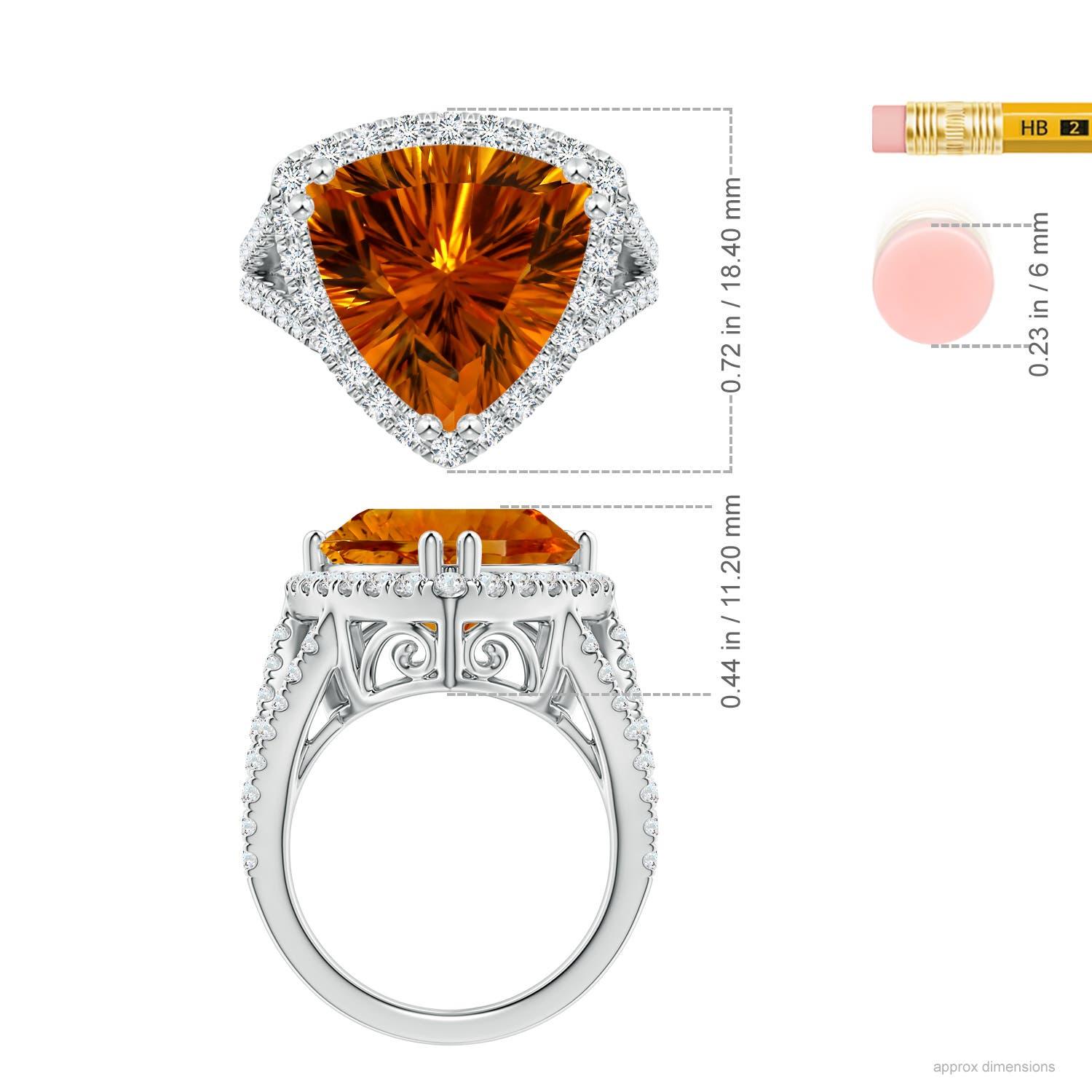 Angara Anillo de Cóctel de Citrino Trillón Natural Certificado GIA de 8,32 ct en Oro de 14K en venta 2