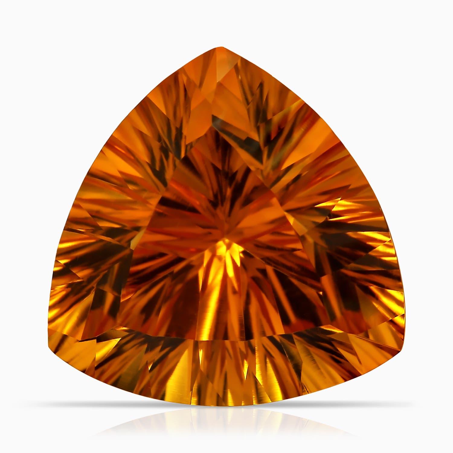 Ciondolo in oro 14K con Citrino e Diamante di Angara Nature certificato GIA Trillion da 8,32 carati in vendita 1