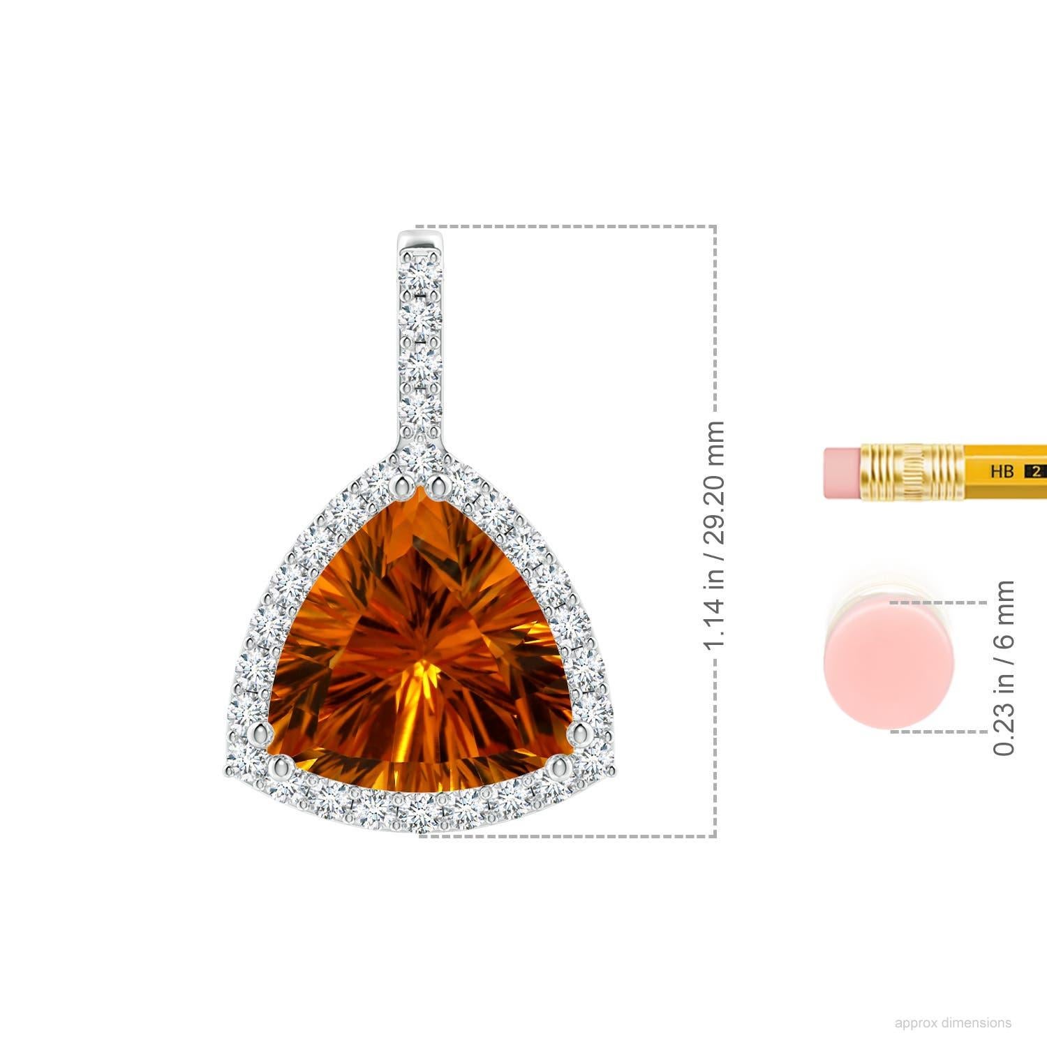 Ciondolo aureola con citrino naturale di Angara certificato GIA da 8,32 carati in oro 14K In condizioni Nuovo in vendita a Los Angeles, CA