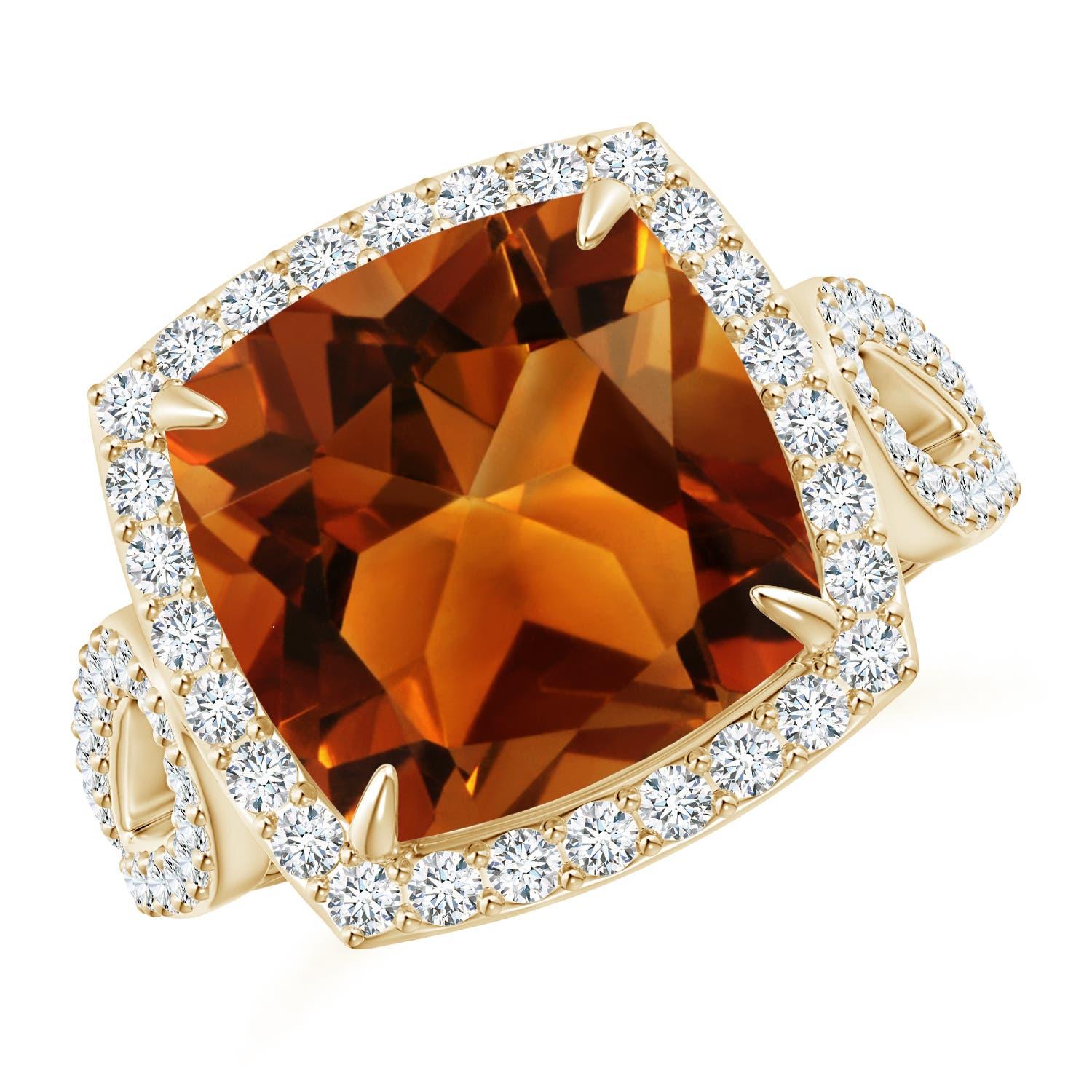 Anello con citrino d'epoca da 6,29 carati in oro 14 carati certificato GIA di Angara Nature in vendita 2