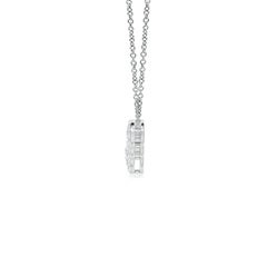 Angara Natural Graduated Five Stone Diamond Halo Necklace in 14K White Gold