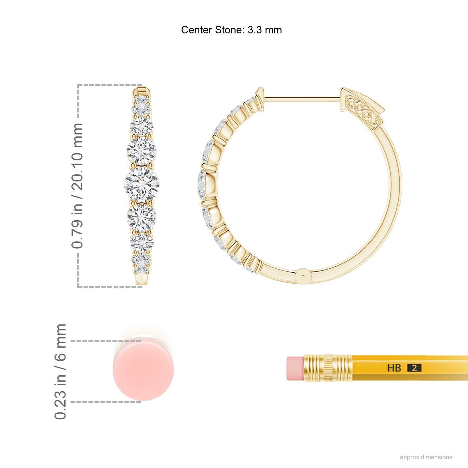 Angara - Boucles d'oreilles en or massif 14 carats avec diamants gradués et sertis clos Neuf - En vente à Los Angeles, CA