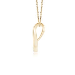 Angara 14K Solid Gold Horseshoe Diamond Pendant, Natural Gypsy Set