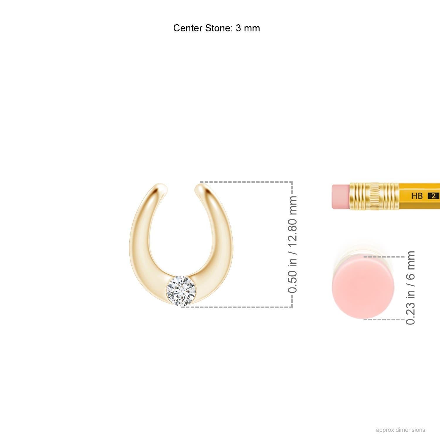 Taille ronde Pendentif fer à cheval en or massif 14K avec diamants naturels sertis pour femmes Angara en vente