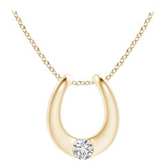 Angara Natural Gypsy-Set Diamant Hufeisen Anhänger in 14K Solid Gold für Frauen