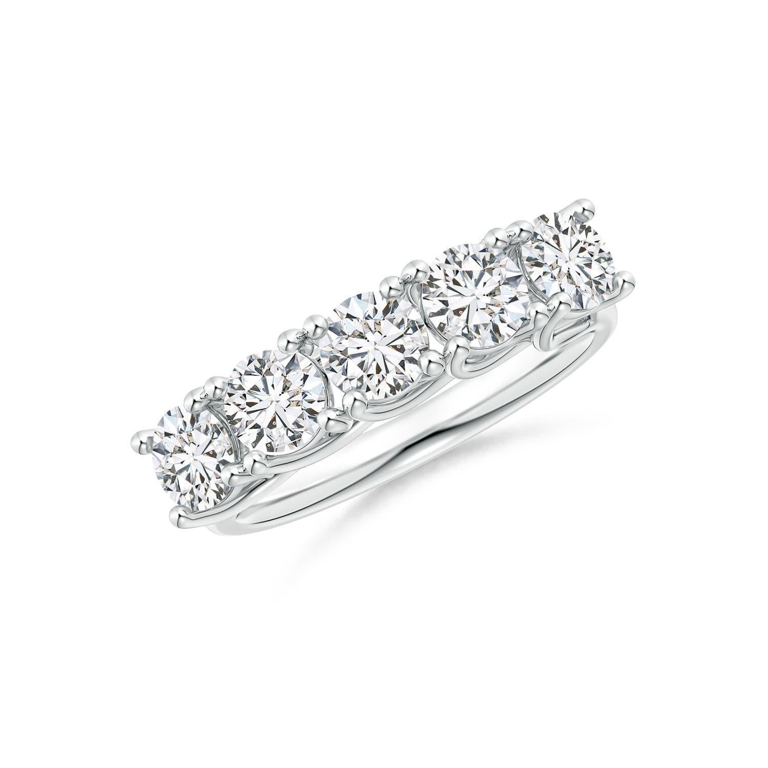 Angara Natural Half Eternity 1.75 ct Diamond Wedding Band in 14K Solid Gold For Sale 2