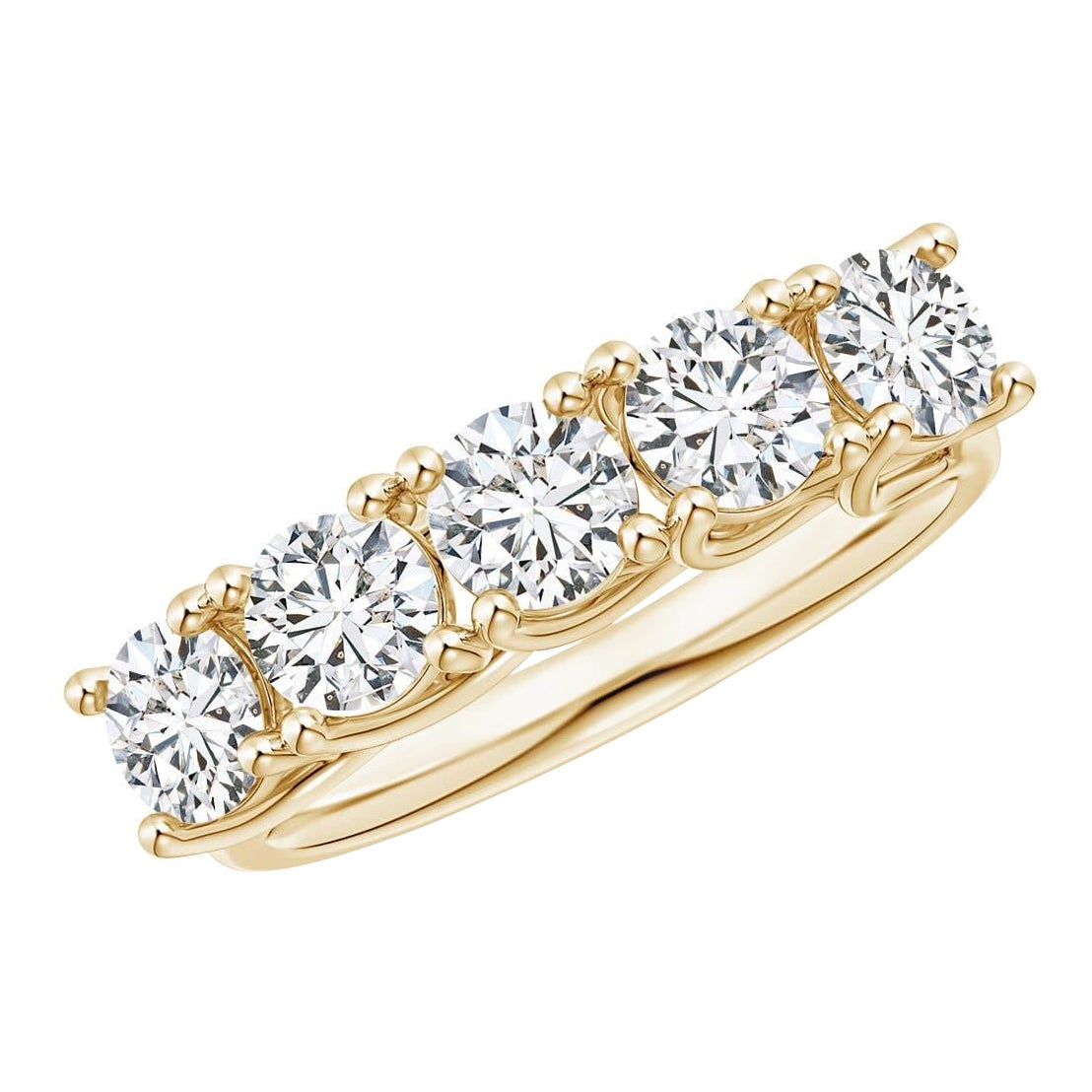 Angara Natural Half Eternity 1.75 ct Diamond Wedding Band in 14K Solid Gold