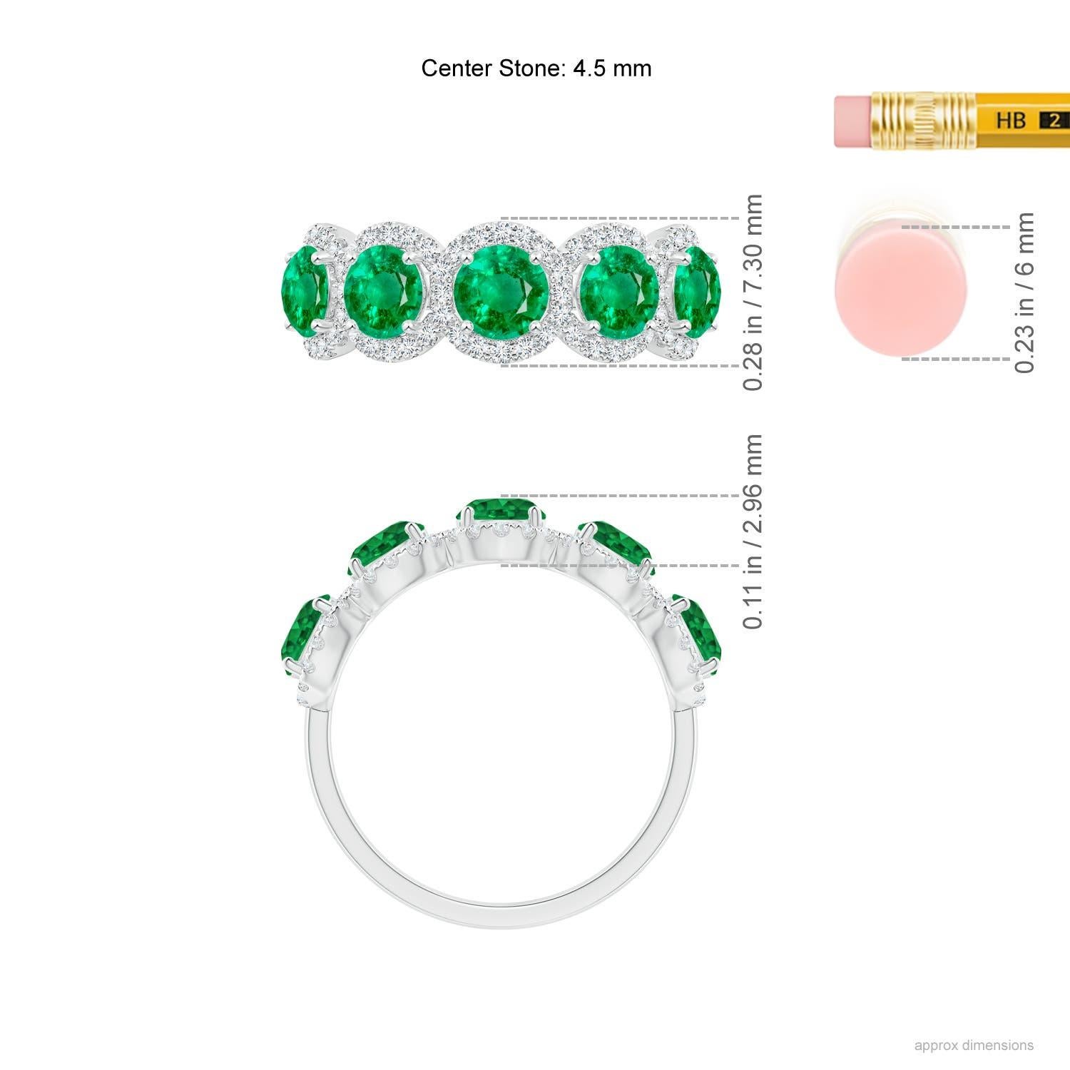 Bague demi-éternité en or massif 14 carats avec émeraude de 1,75 ct Angara Neuf - En vente à Los Angeles, CA