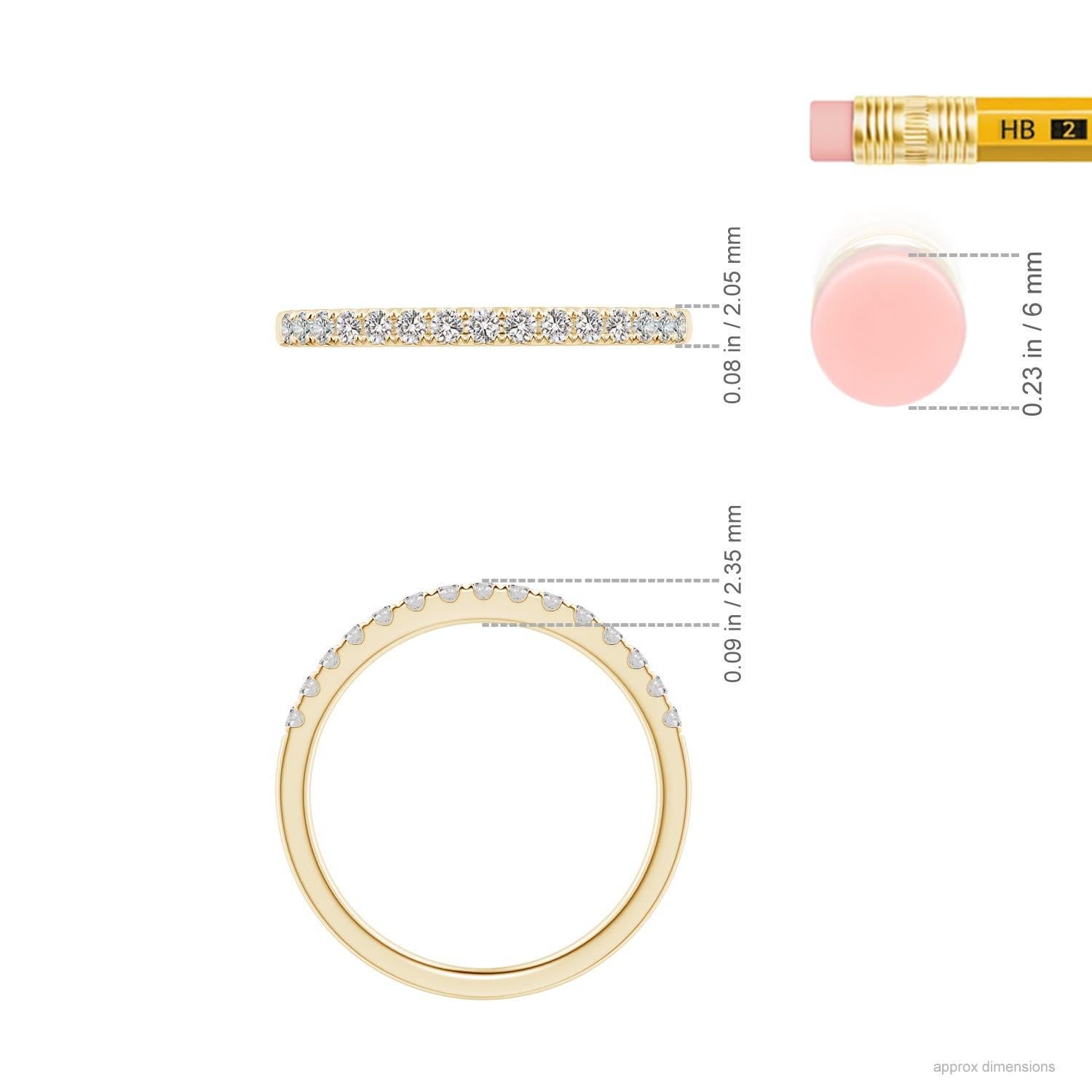 Angara Natürliche halbe Ewigkeit Runde Diamant Ehering in 14K Solid Gold Damen im Angebot