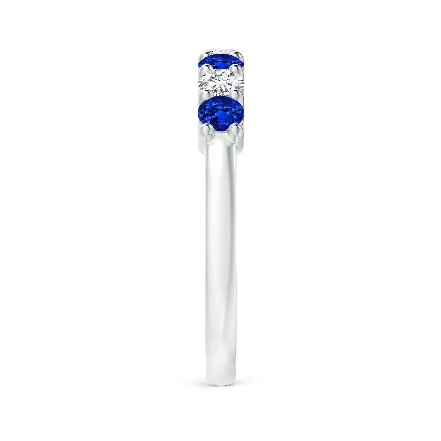 Angara natürlichen halben Ewigkeit Saphir und Diamant Ehering in 14K massivem Gold im Zustand „Neu“ im Angebot in Los Angeles, CA