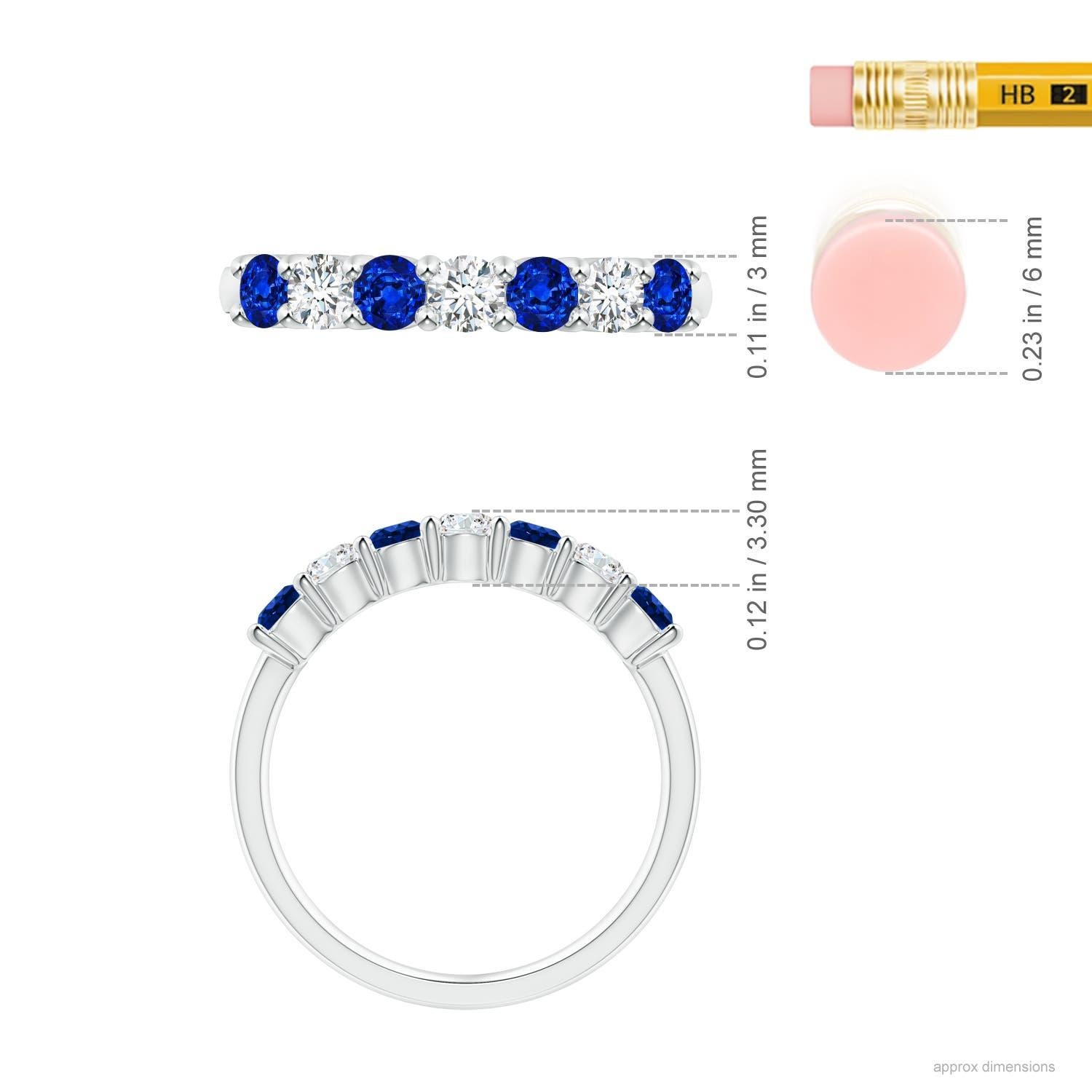 Angara natürlichen halben Ewigkeit Saphir und Diamant Ehering in 14K massivem Gold im Angebot 1