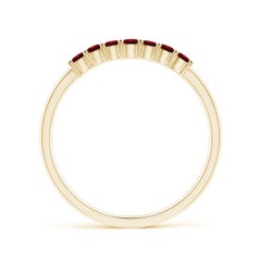 Angara Natural Half Eternity Seven Stone Ruby Wedding Ring in 14K Solid Gold