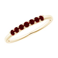 Angara Natural Half Eternity Seven Stone Ruby Wedding Ring in 14K Solid Gold