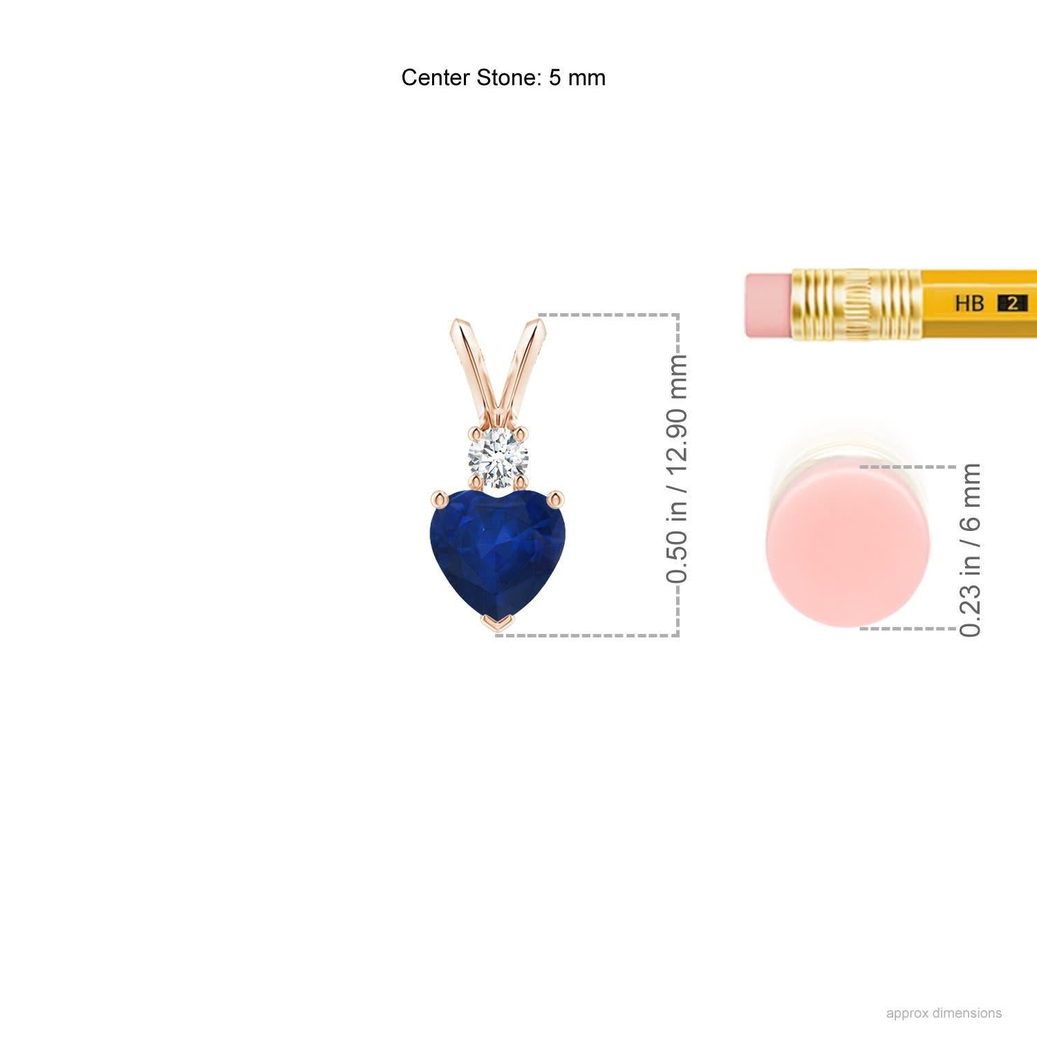 Angara Natural Heart-Shaped Sapphire Rabbit Ear Bale Pendant in 14K Solid Gold In New Condition For Sale In Los Angeles, CA