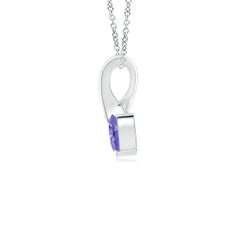 Angara Natural Heart-Shaped Tanzanite Ribbon Pendant with Diamond 14K Solid Gold