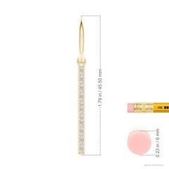 Angara Natural Hinged Hoop Dangling Diamond Bar Earrings in 14K Solid Gold