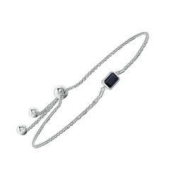 Bracelet Bolo en or 14 carats, serti horizontalement de saphirs taillés en émeraude, de couleur naturelle Angara