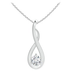 Colgante de oro macizo de 14 quilates con solitario de diamante de torsión infinita natural de Angara