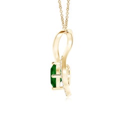 Angara Natural Infinity Twist Emerald Pendant with Diamond in 14K Solid Gold