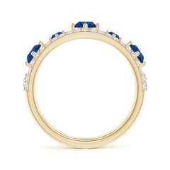 Angara Natural Inspired Graduated Sapphire and Diamond Ring in 14K Solid Gold