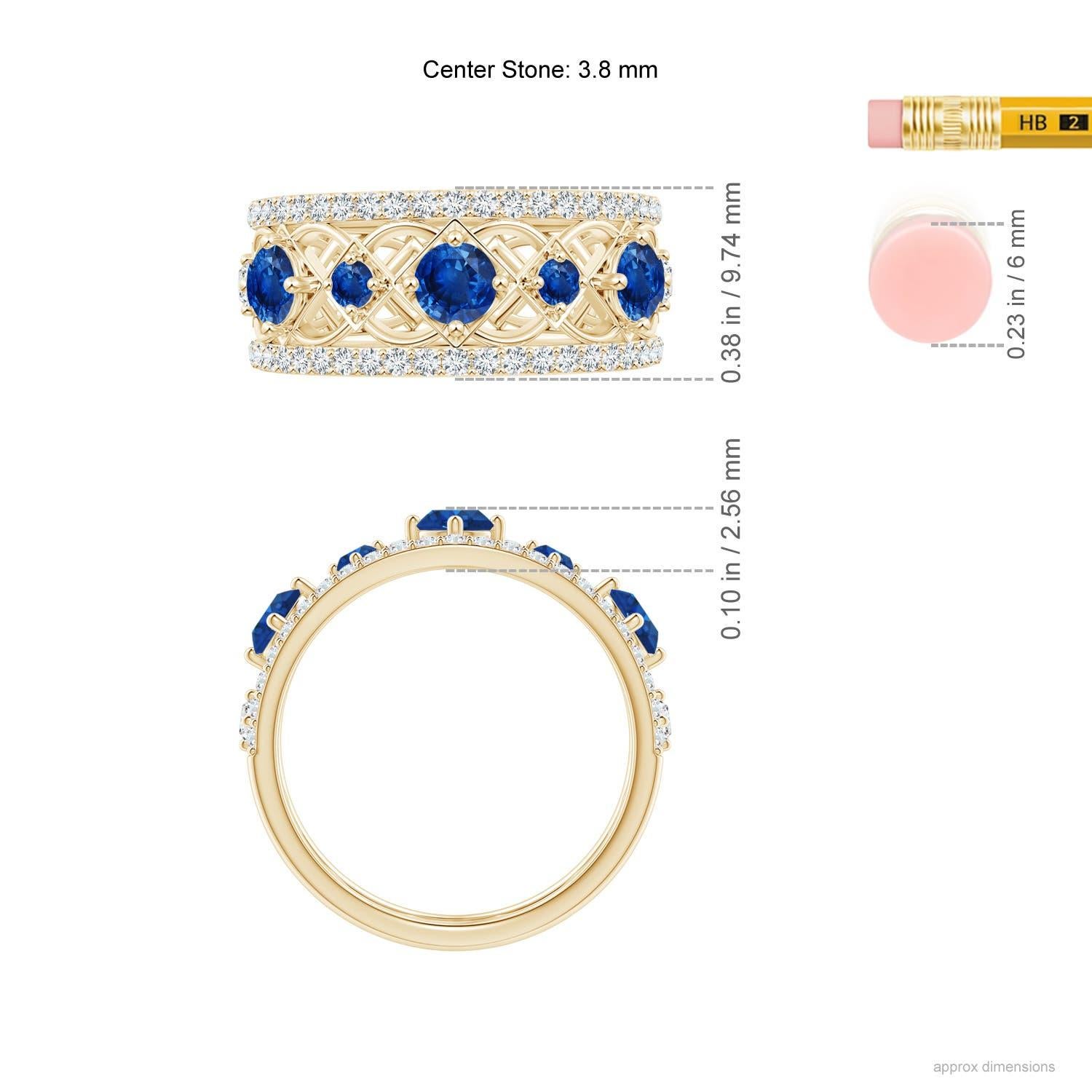Angara Natural Inspired Graduated Sapphire und Diamant-Ring in 14K Solid Gold Damen im Angebot