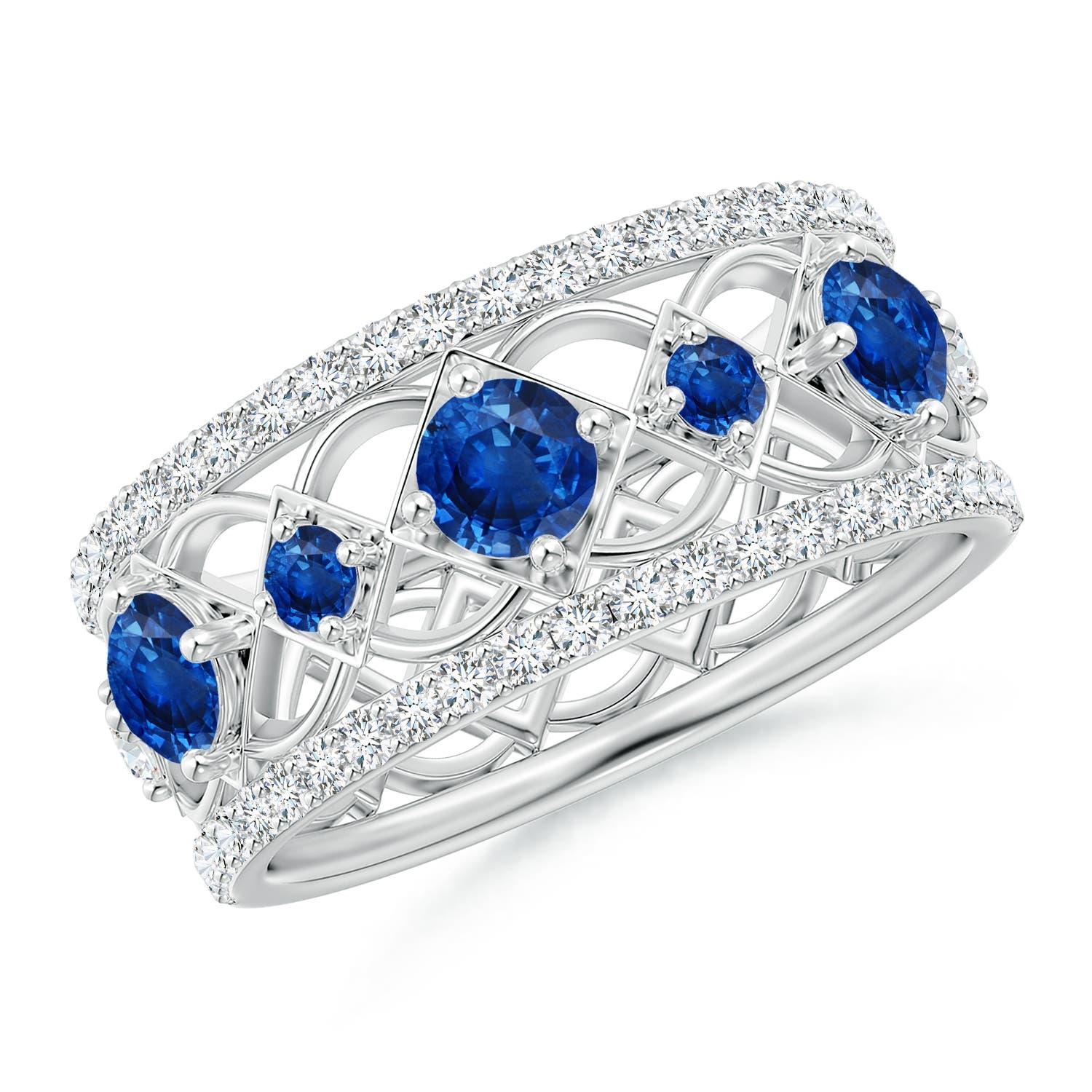 Angara Natural Inspired Graduated Sapphire und Diamant-Ring in 14K Solid Gold im Angebot 1