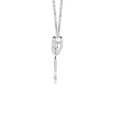 Angara Natural Interlinked Diamond Tilted Heart Pendant in 14K Solid Gold