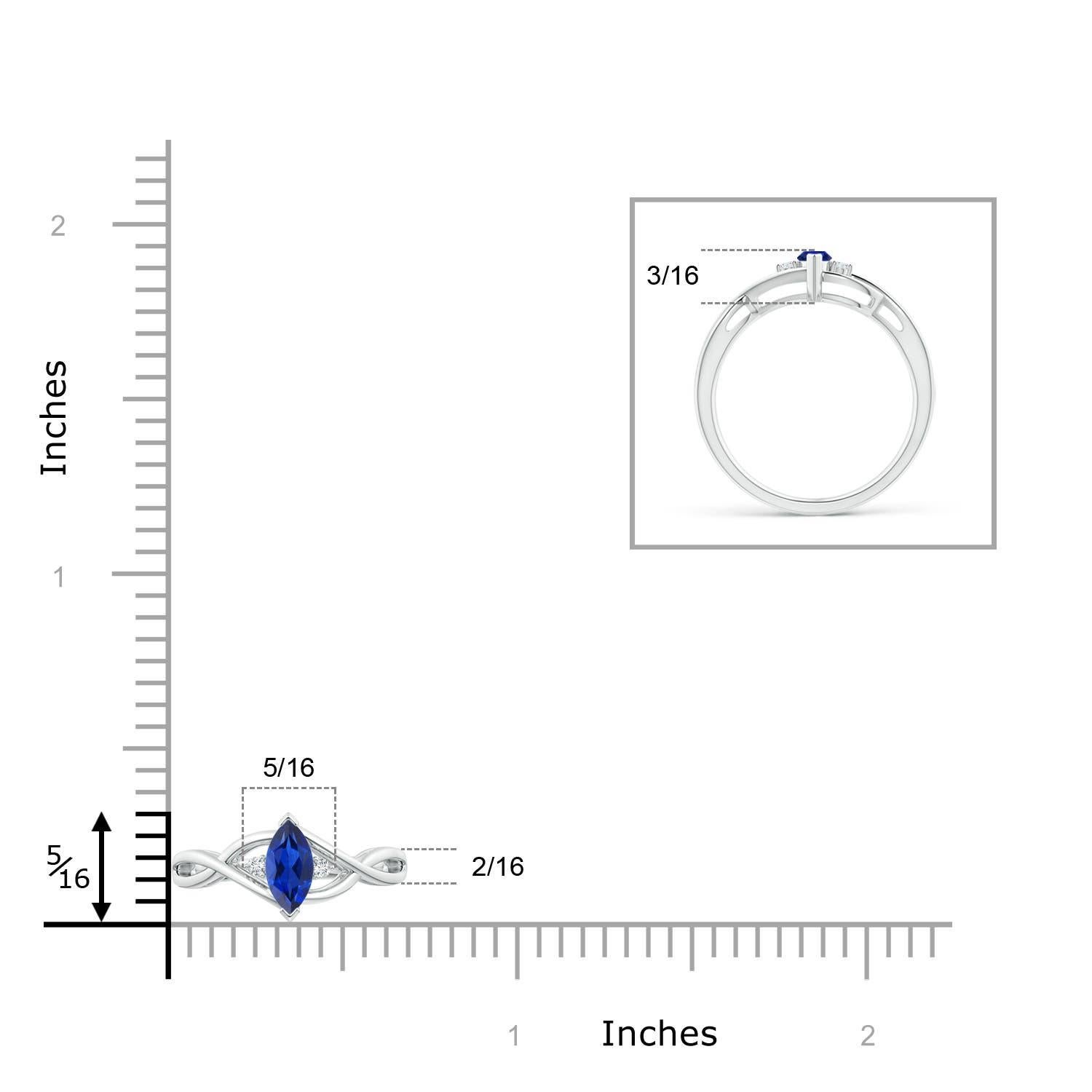 Angara natürlichen Marquise blauer Saphir Solitär Verlobungsring 14K massivem Gold im Zustand „Neu“ im Angebot in Los Angeles, CA