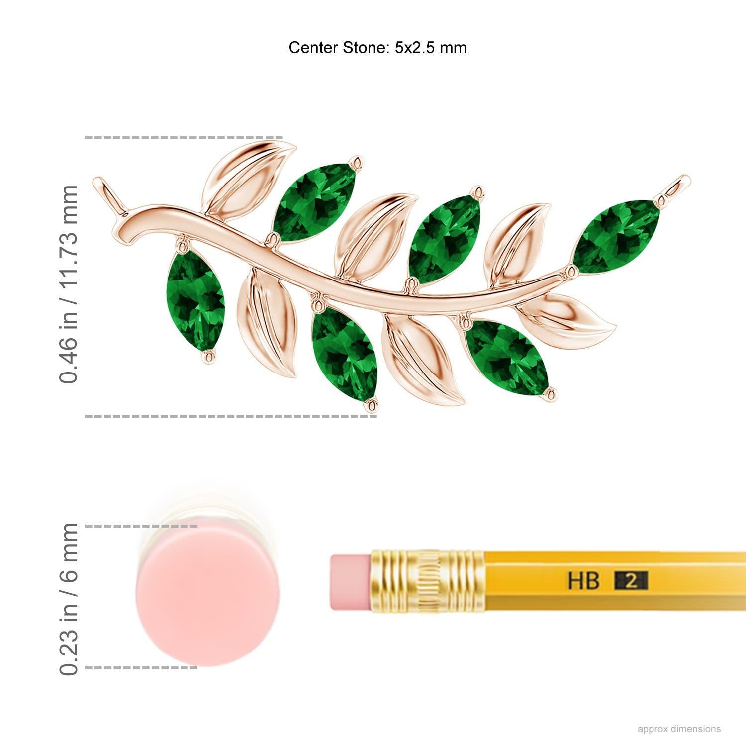 Taglio marquise Ciondolo a forma di smeraldo marquise di Angara in oro rosa 14K per donna in vendita