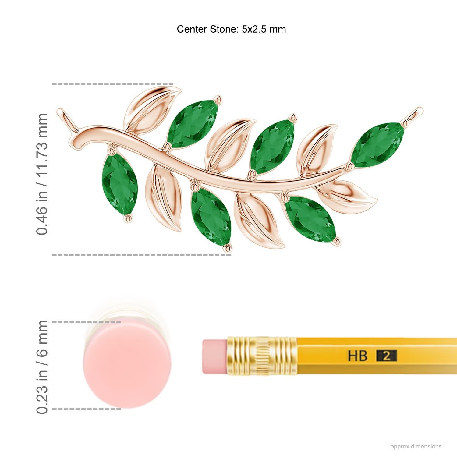 Taglio marquise Ciondolo a forma di smeraldo marquise di Angara in oro rosa 14K per donna in vendita