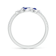 Angara Natural Marquise Sapphire Olive Leaf Ring in 14K Solid Gold for Women