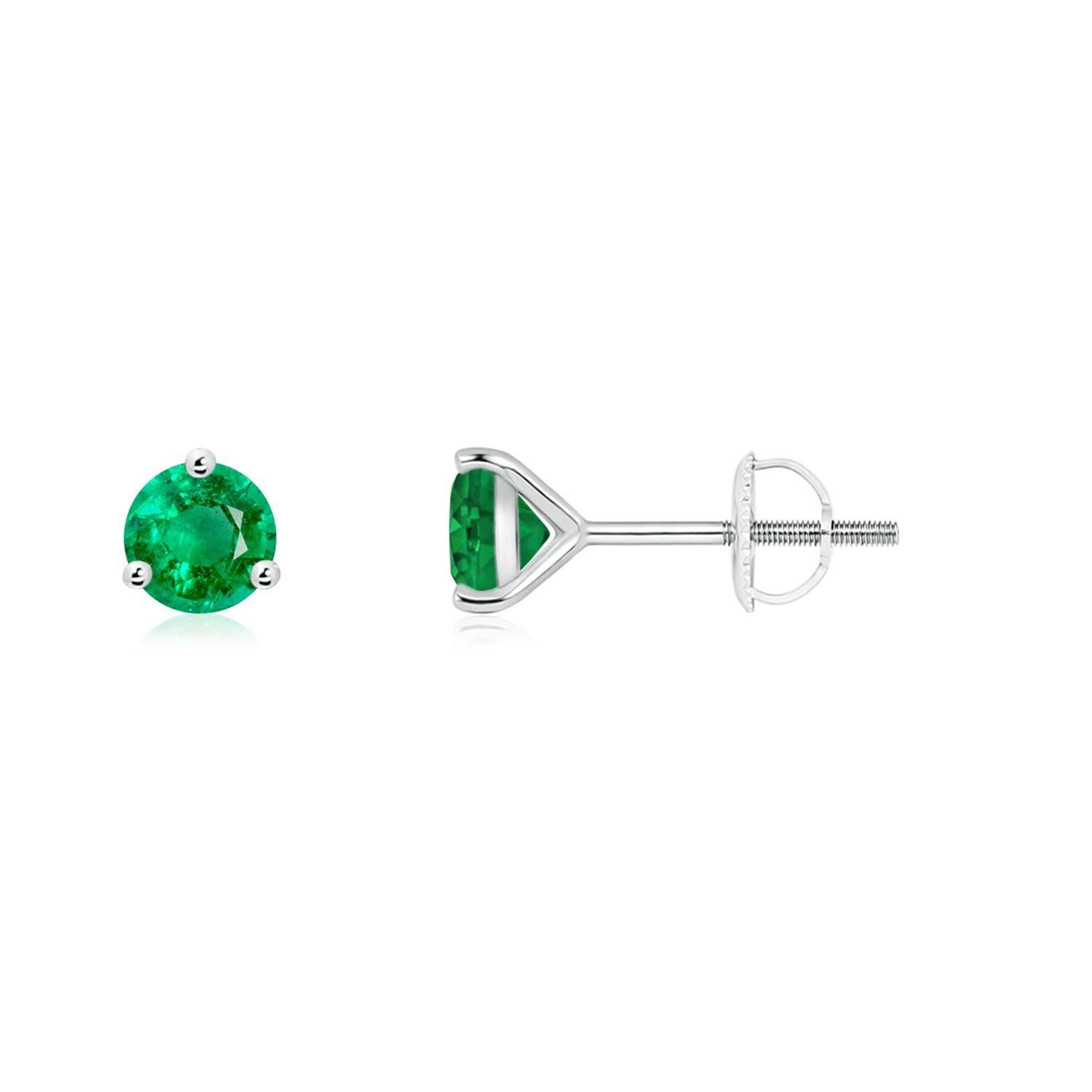 Angara Natürliche Martini-Set Runde Smaragd Ohrstecker in 14K Solid Gold im Zustand „Neu“ im Angebot in Los Angeles, CA