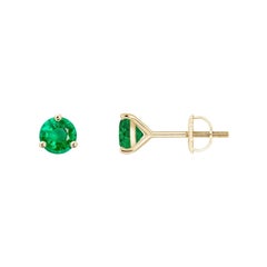 Orecchini con smeraldo rotondo Angara Nature Martini-Set in oro massiccio 14 carati