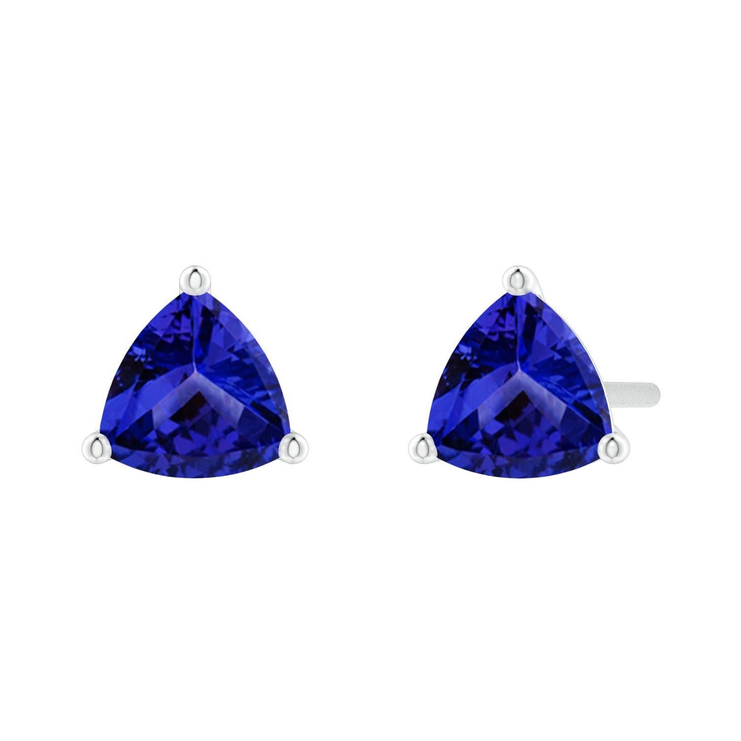 Angara - Boucles d
oreilles en or massif 14 carats - Tanzanite naturelle sertie de trillons Martini