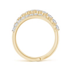 Angara Natural Multi-Shape Diamond Crossover Ring in 14K Solid Gold for Women