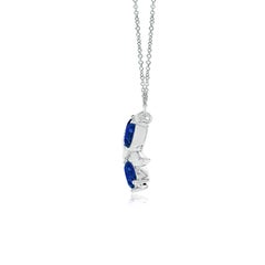 ANGARA Natural Nature Inspired 1 ct Blue Sapphire Necklace in 14K White Gold