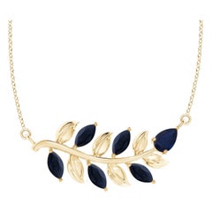 ANGARA Natural Nature Inspired 1 ct Blauer Saphir Halskette in 14K Gelbgold