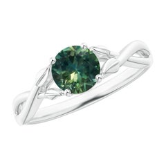 Anello Angara con zaffiro Montana 1 ct, ispirato alla Nature, in oro massiccio 14 carati