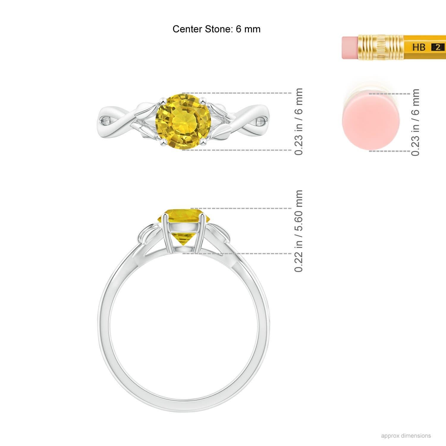 Anello Angara con zaffiro giallo da 1 carato in oro massiccio 14 carati, ispirato alla Nature. In condizioni Nuovo in vendita a Los Angeles, CA