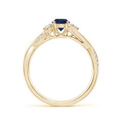 Angara Natural Nature Inspired Blue Sapphire & Diamond Ring in 14K Solid Gold