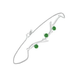 Angara Natural Nature Inspired Round Tsavorite Tree Branch Bracelet en or 14K